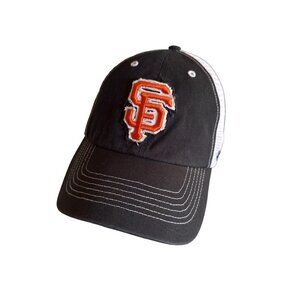 San Fransico Black Embroidered Logo Meshback Hat Cap Fitted Sie L / XL